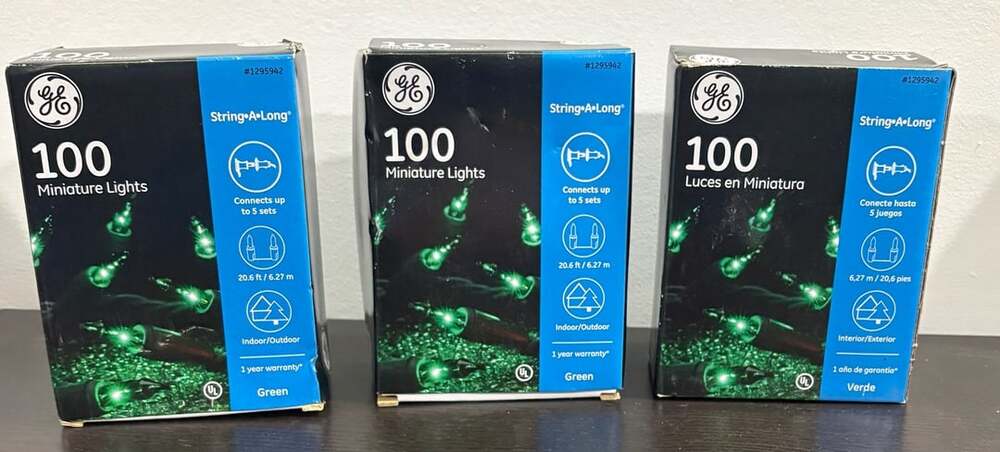 GE String-A-Long 100 Miniature Lights Green Set of 3
